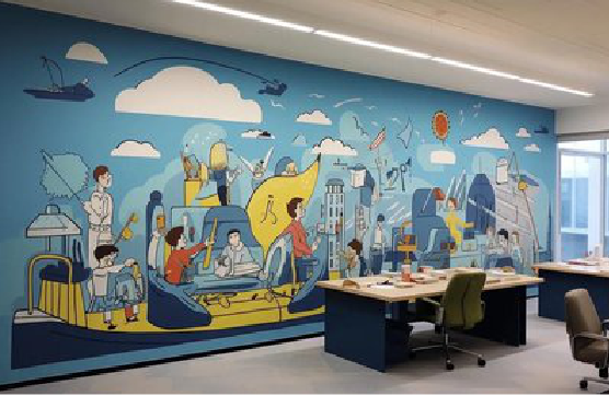麻城办公室墙绘的特点。